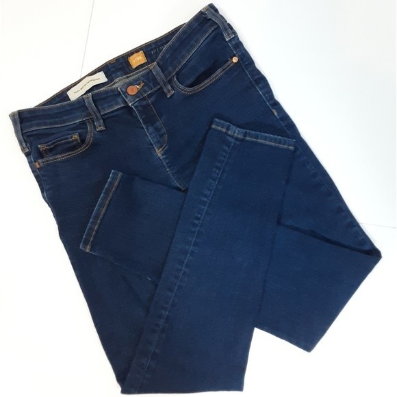 Anthropologie Pilcro & The Letterpress Dark Wash Skinny Jeans 28 Fit Serif - Picture 5 of 8